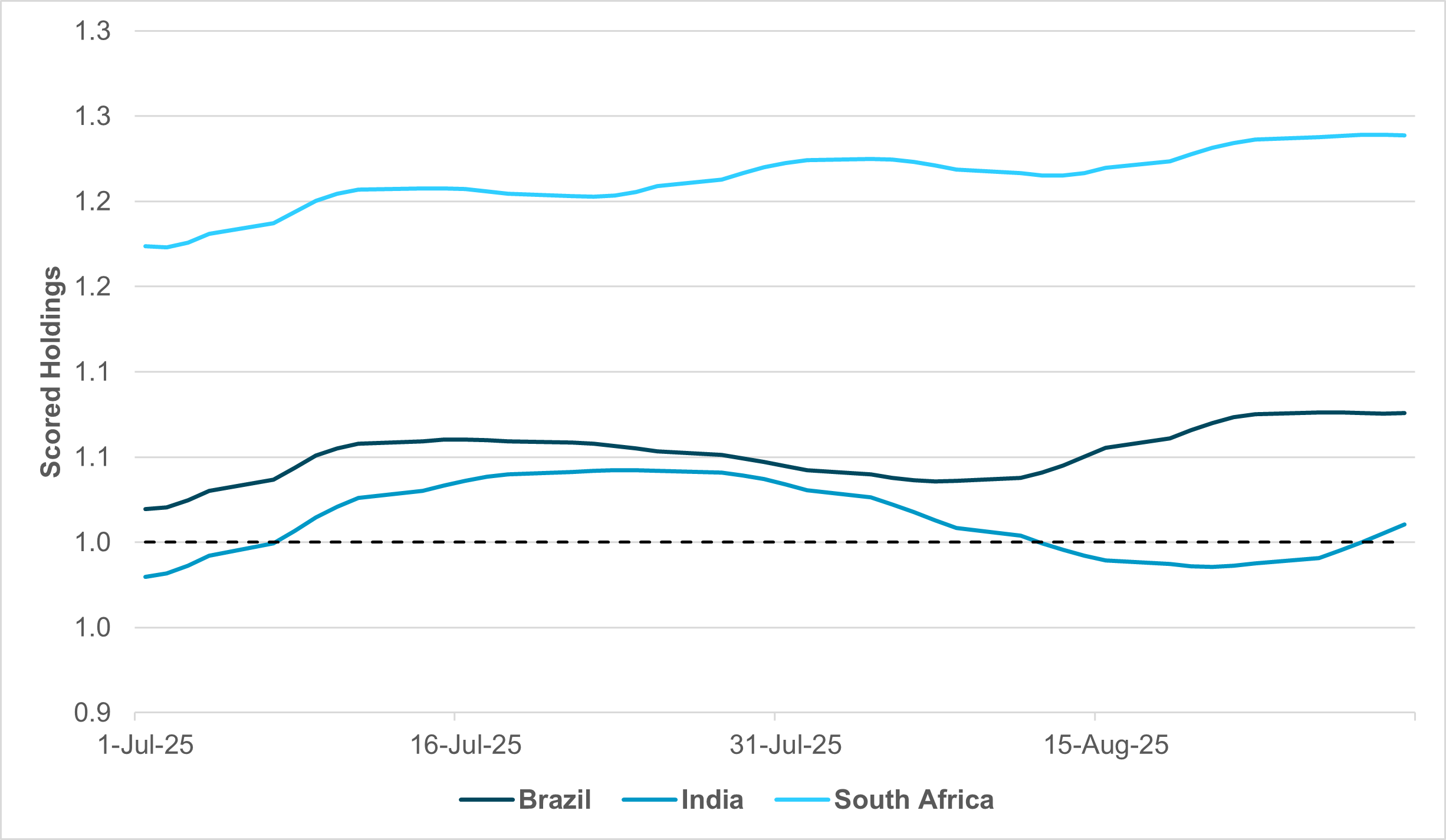 EXHIBIT #2: EQUITY HOLDINGS, SOUTH AFRICA, BRAZIL AND INDIA