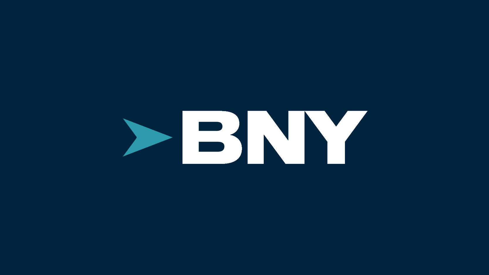 BNY logo graphic on navy blue solid background